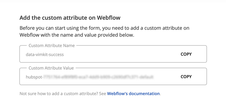 Vimkit | Guide - Connecting Webflow forms to Hubspot with Vimkit